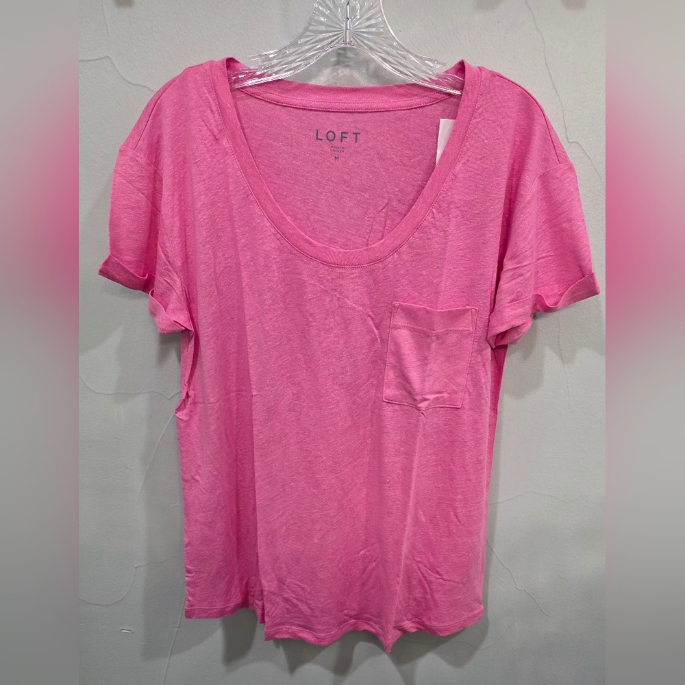 LOFT Shirttail Linen Pocket Tee